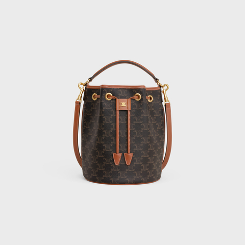 CLARA BAG IN TRIOMPHE CANVAS AND CALFSKIN TAN - Image 1
